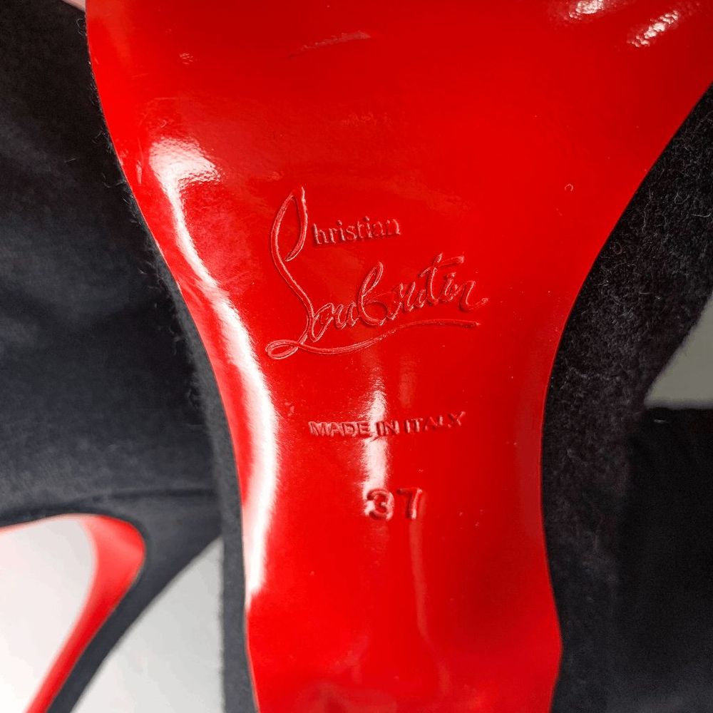 Christian Louboutin Ronfifi Supra 100 Flannel Marine Thigh High Boots EU 37 US 7 - Picture 12 of 12